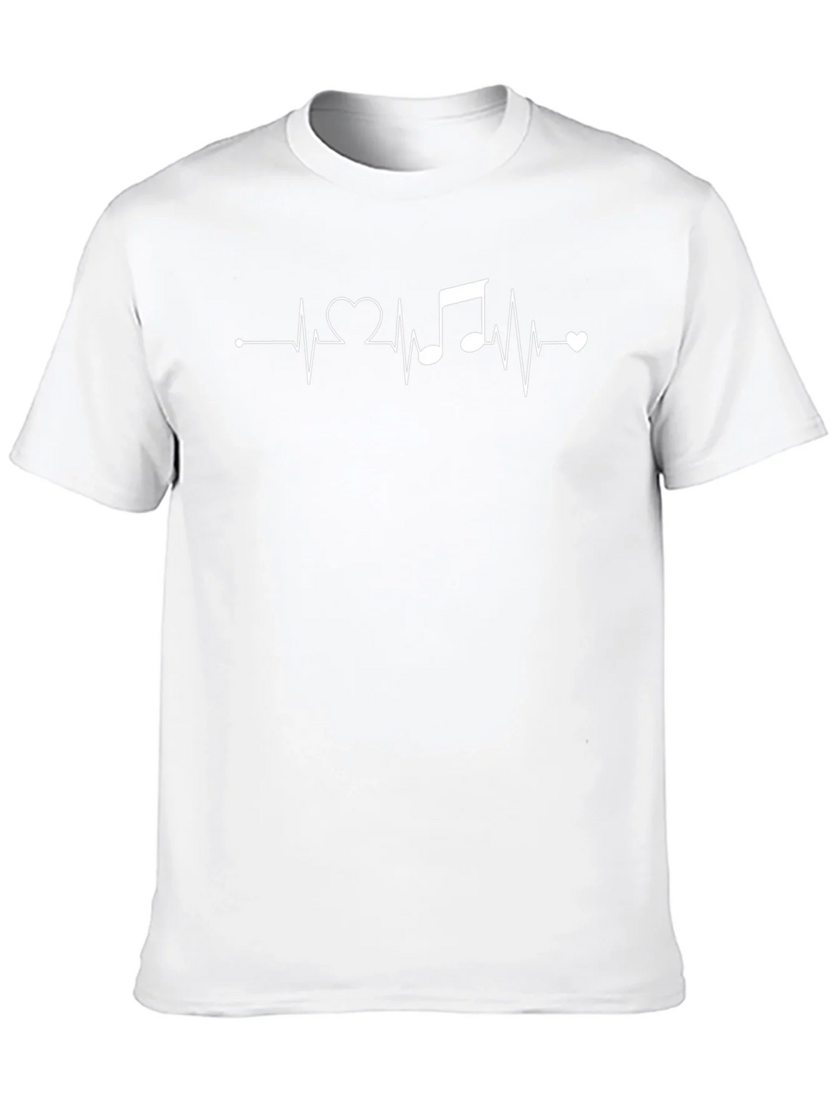 Heartbeat Music Note Graphic Tee - Black Cotton T-Shirt product image 9