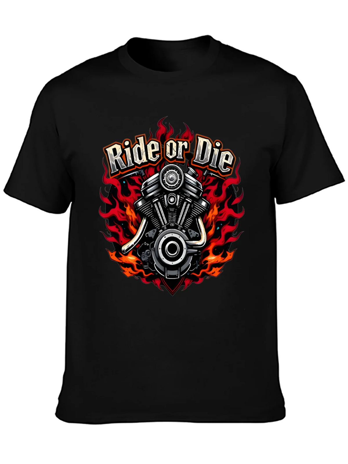 Ride or Die Graphic T-Shirt - Motorcycle Engine Tee product image 3