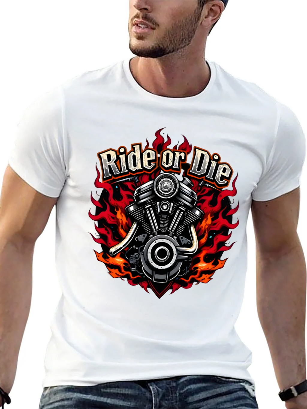 Ride or Die Graphic T-Shirt - Motorcycle Engine Tee product image 12
