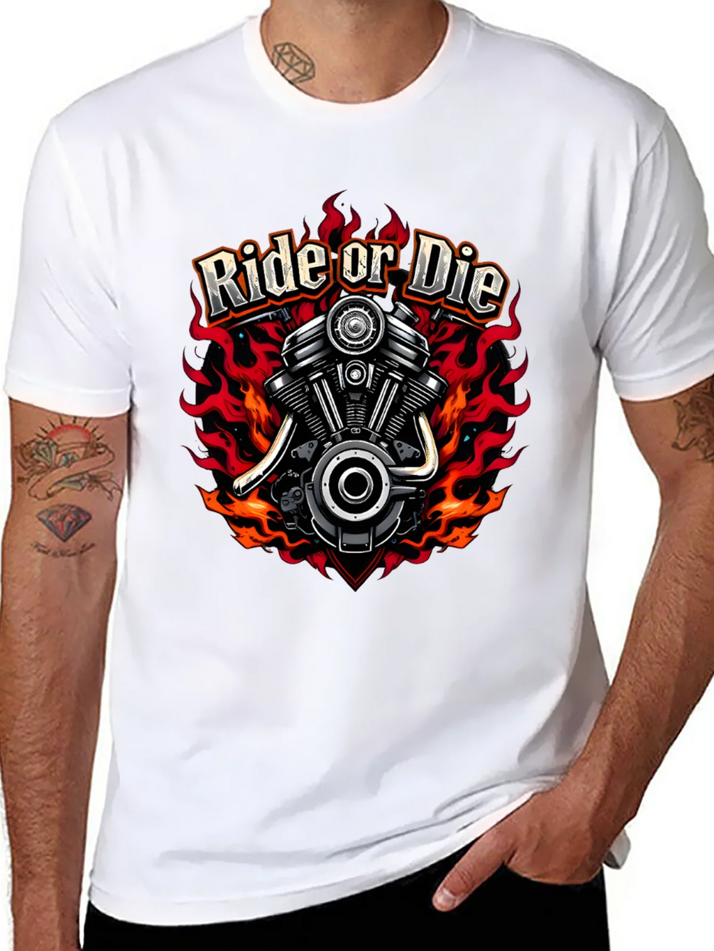 Ride or Die Graphic T-Shirt - Motorcycle Engine Tee product image 7