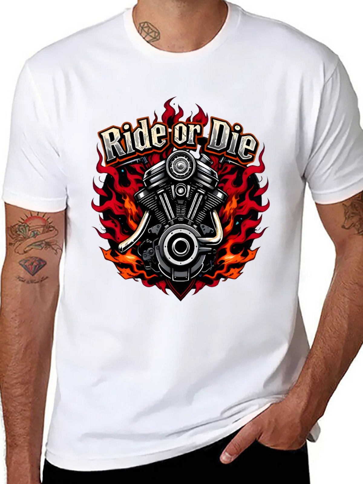 Ride or Die Graphic T-Shirt - Motorcycle Engine Tee product image 7