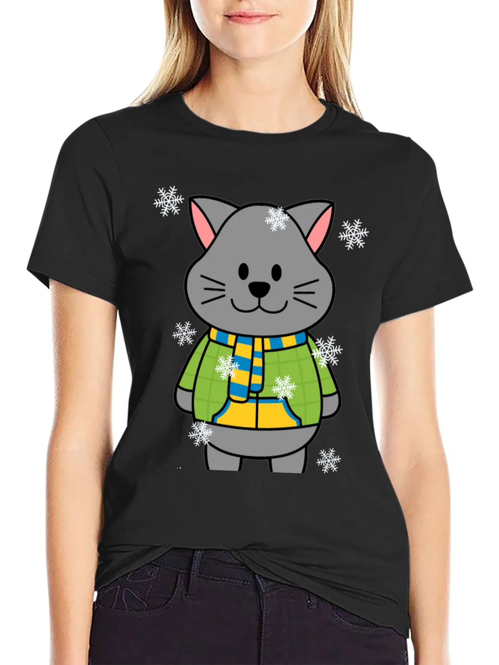 Cute Winter Cat T-Shirt product image 2