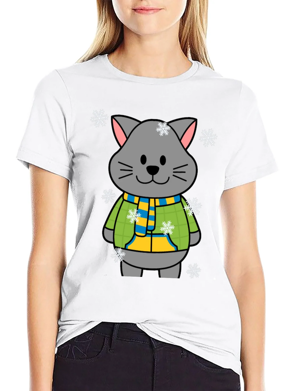 Cute Winter Cat T-Shirt product image 7