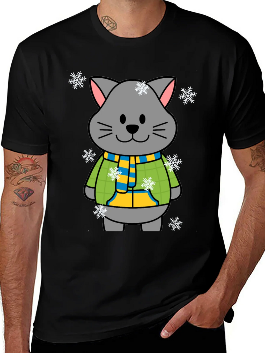 Cute Winter Cat T-Shirt product image 1