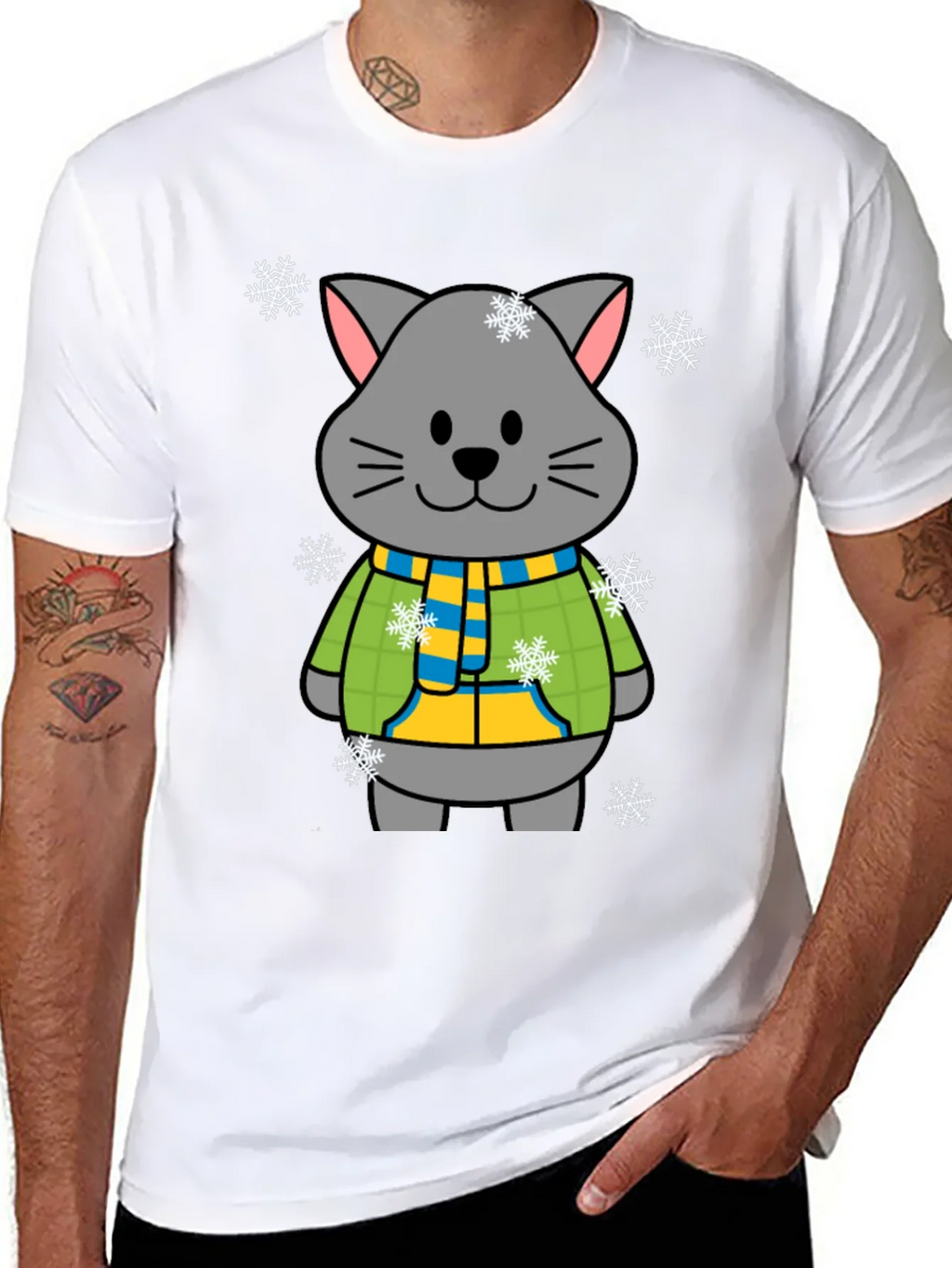 Cute Winter Cat T-Shirt product image 6