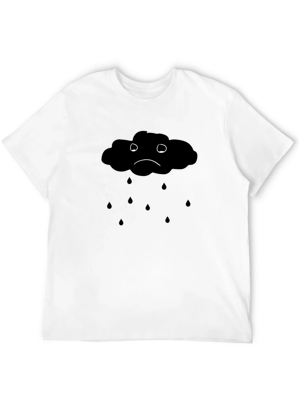 Sad Cloud Graphic Black T-Shirt product image 6