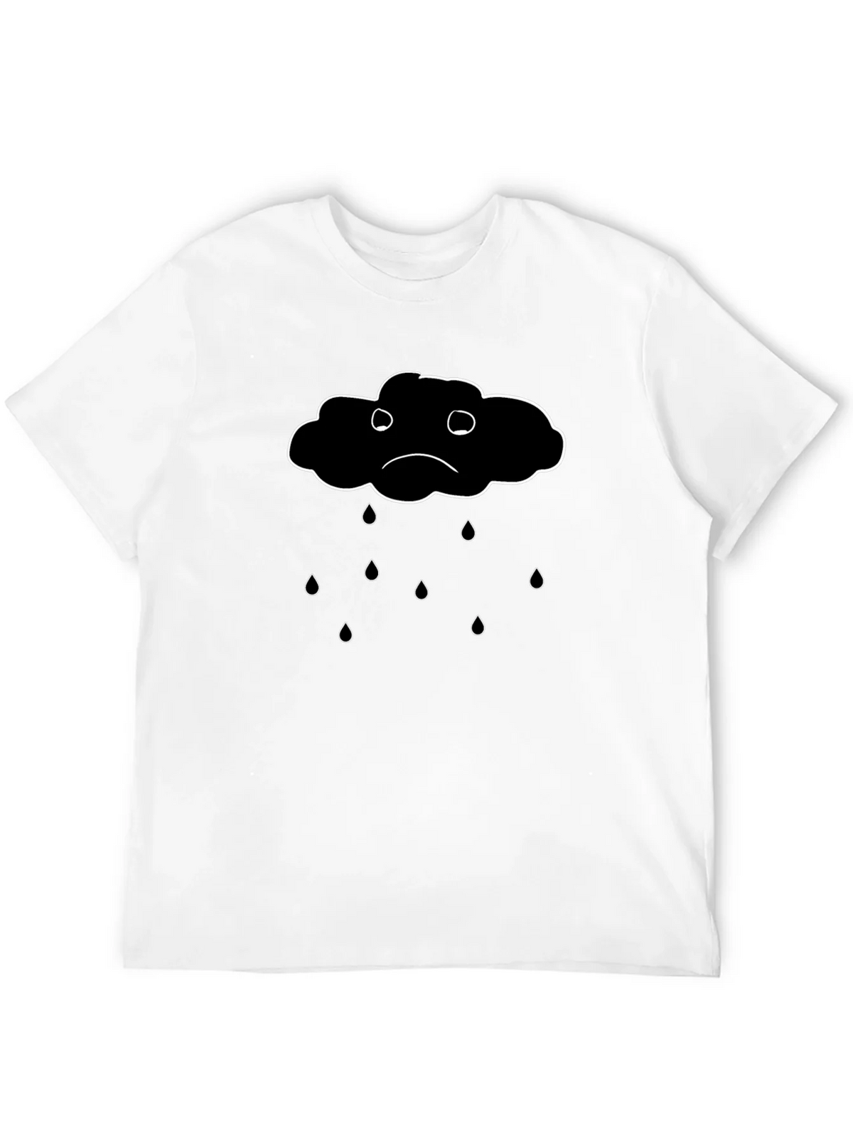 Sad Cloud Graphic Black T-Shirt product image 6