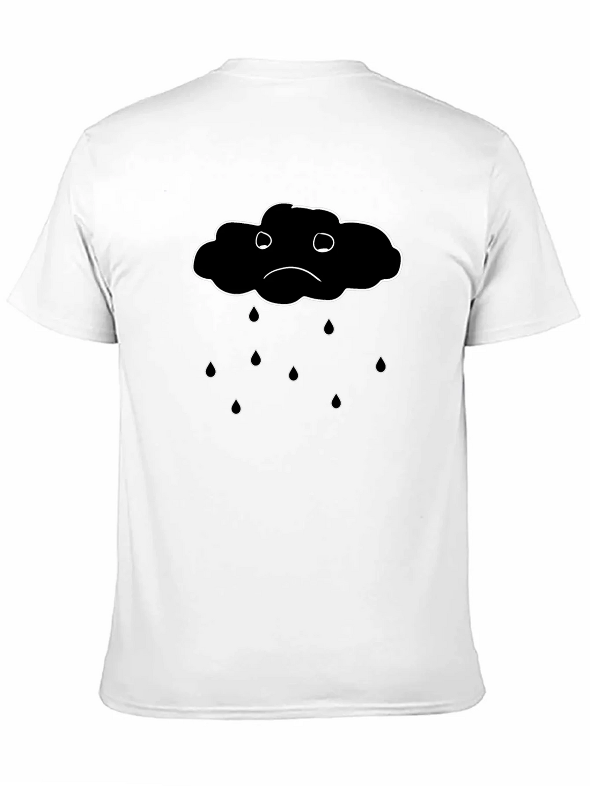 Sad Cloud Graphic Black T-Shirt product image 5