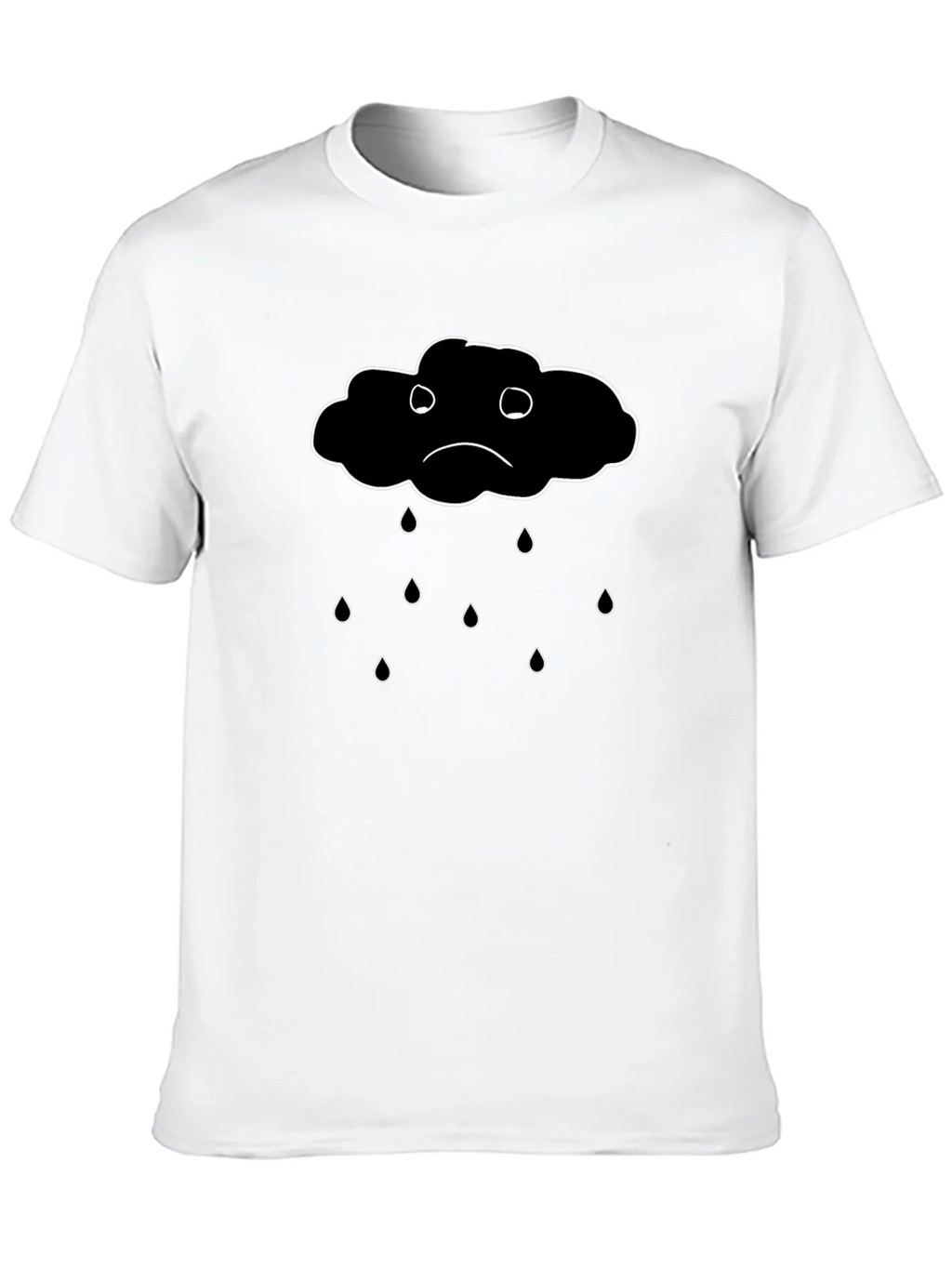 Sad Cloud Graphic Black T-Shirt product image 4