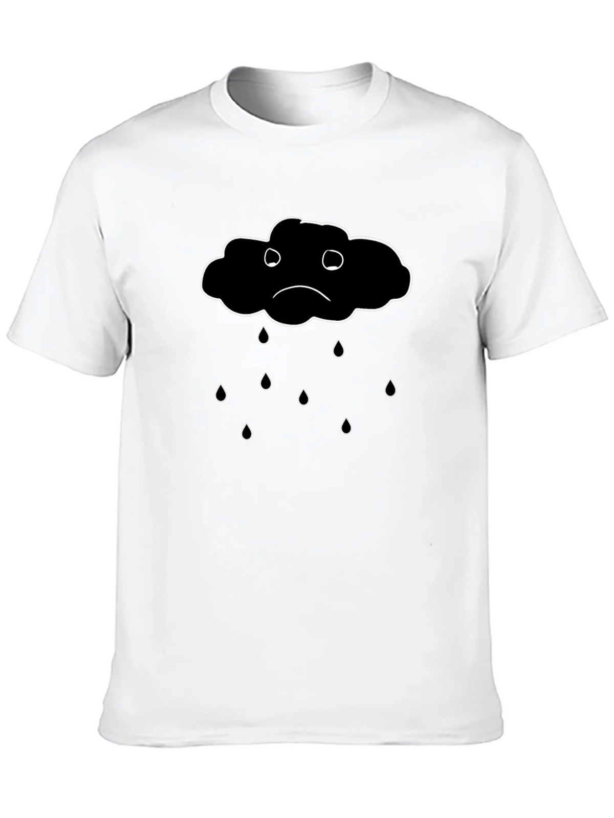 Sad Cloud Graphic Black T-Shirt product image 4