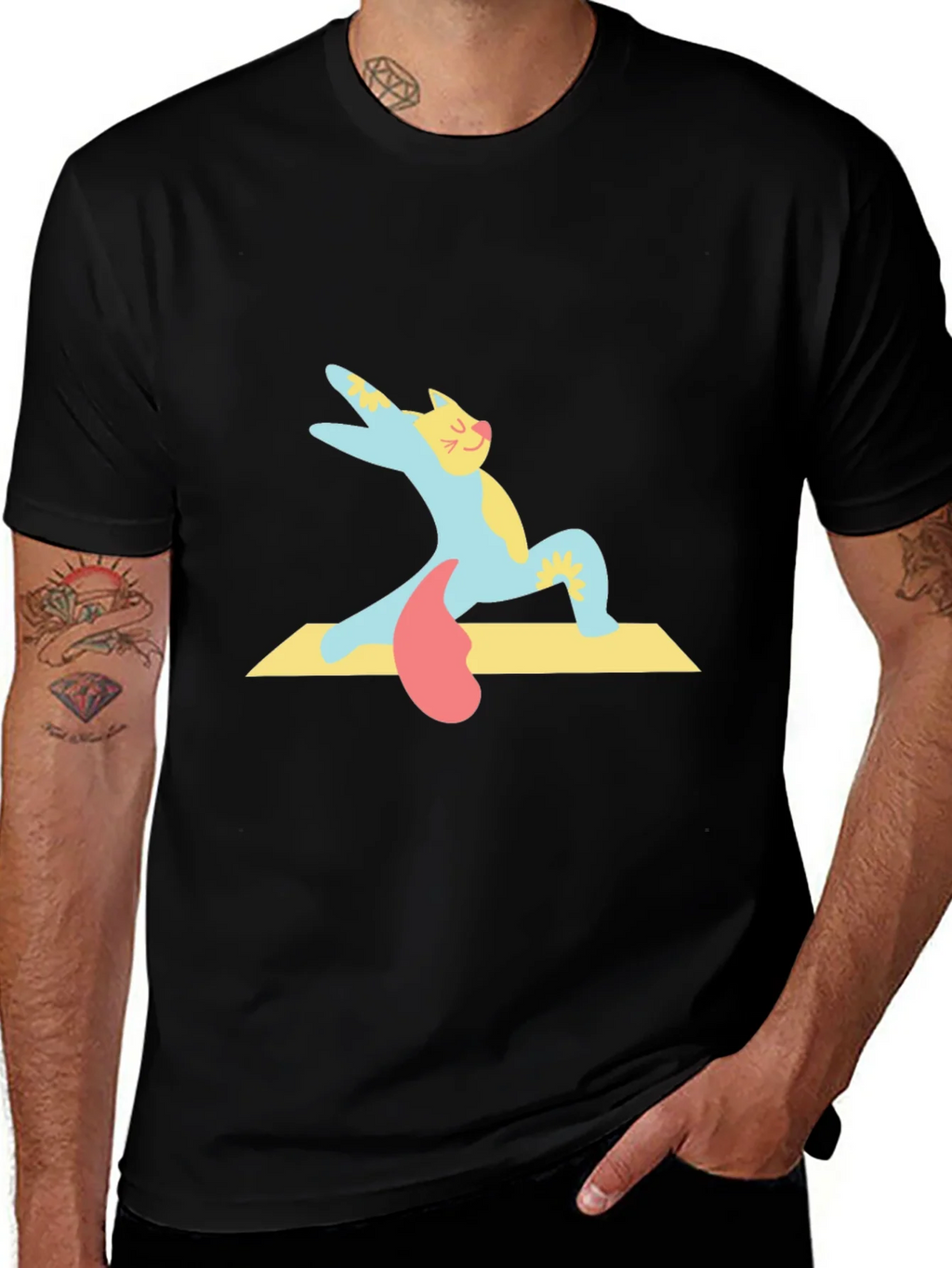 Yoga Cat T-Shirt - Cute Cartoon Kitten Tee product image 1