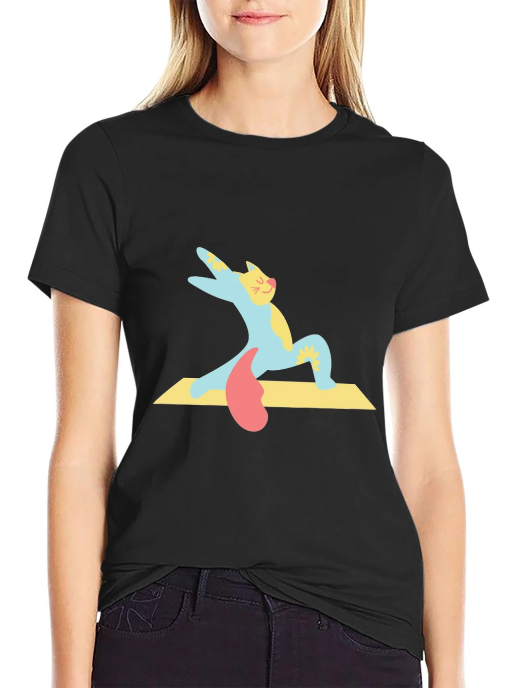 Yoga Cat T-Shirt - Cute Cartoon Kitten Tee product image 2