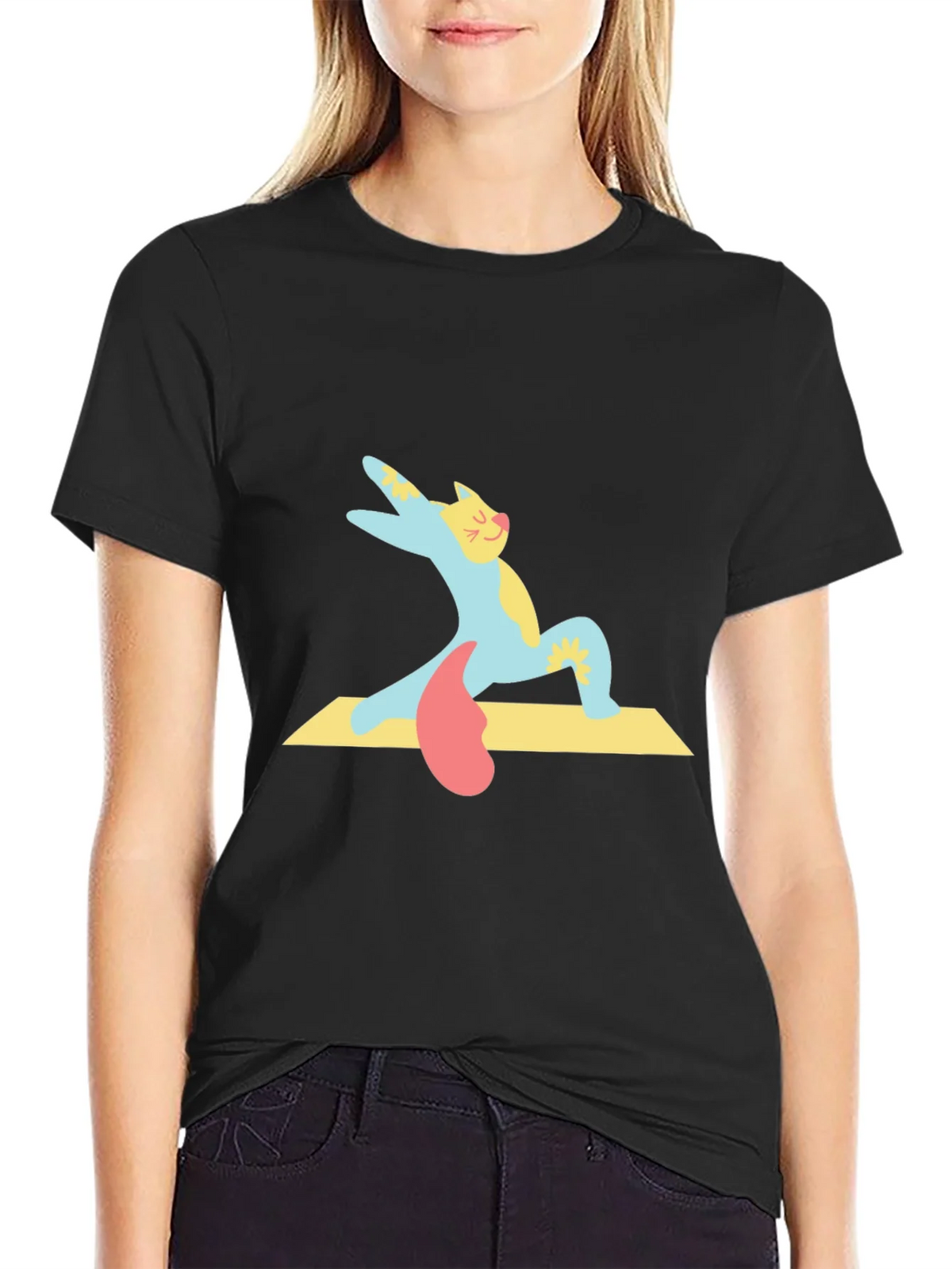 Yoga Cat T-Shirt - Cute Cartoon Kitten Tee product image 2