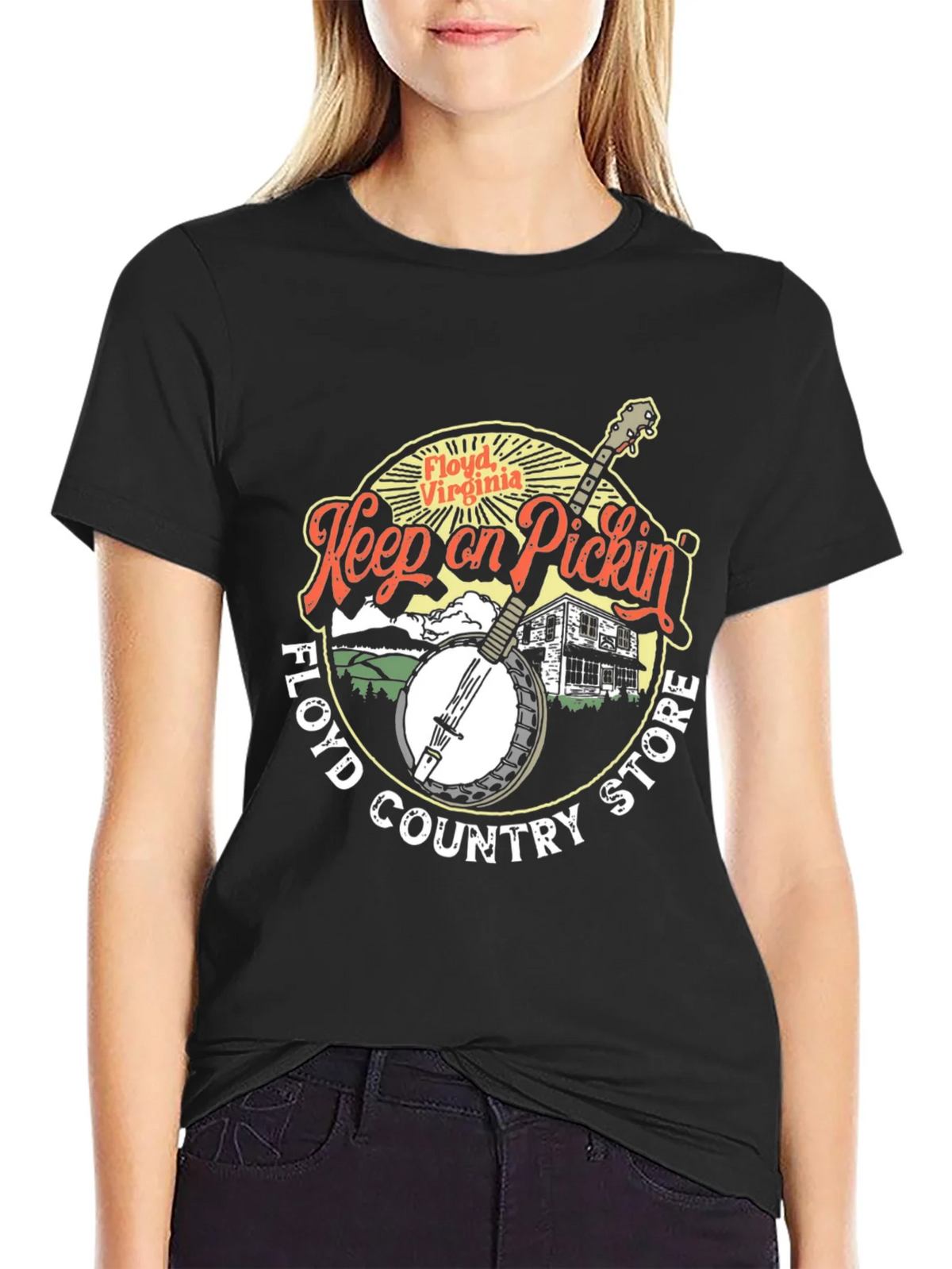 Floyd Virginia Keep on Pickin Black T-Shirt product image 2