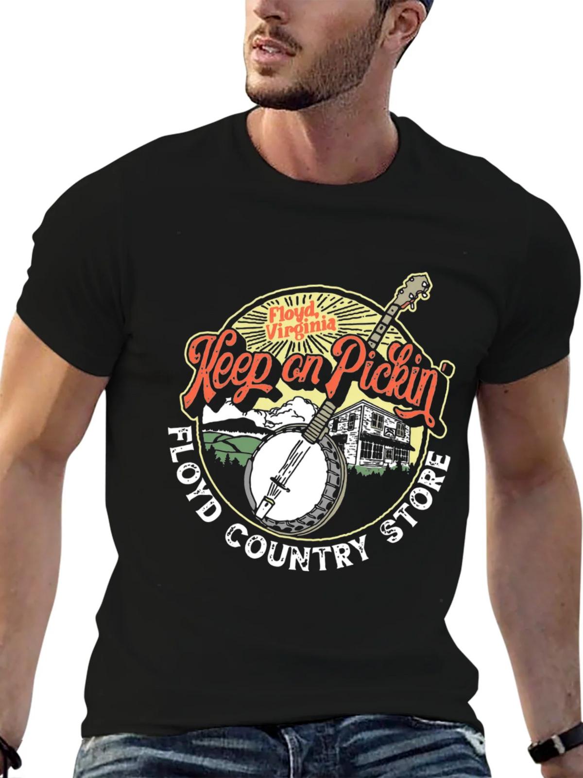 Floyd Virginia Keep on Pickin Black T-Shirt product image 6