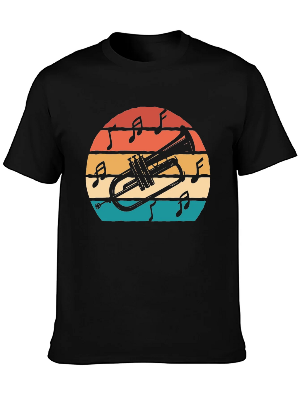 Retro Trumpet Sunset Graphic T-Shirt product image 3