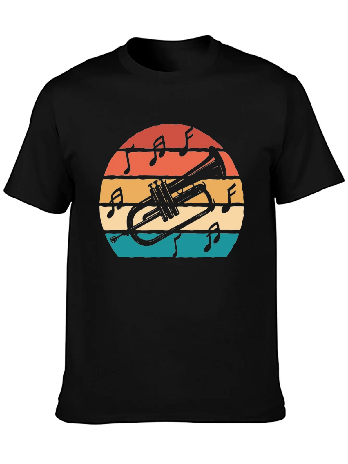 Retro Trumpet Sunset Graphic T-Shirt product image 3
