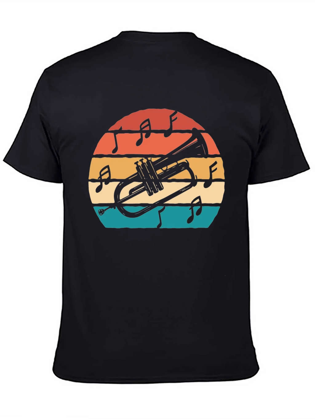 Retro Trumpet Sunset Graphic T-Shirt product image 4