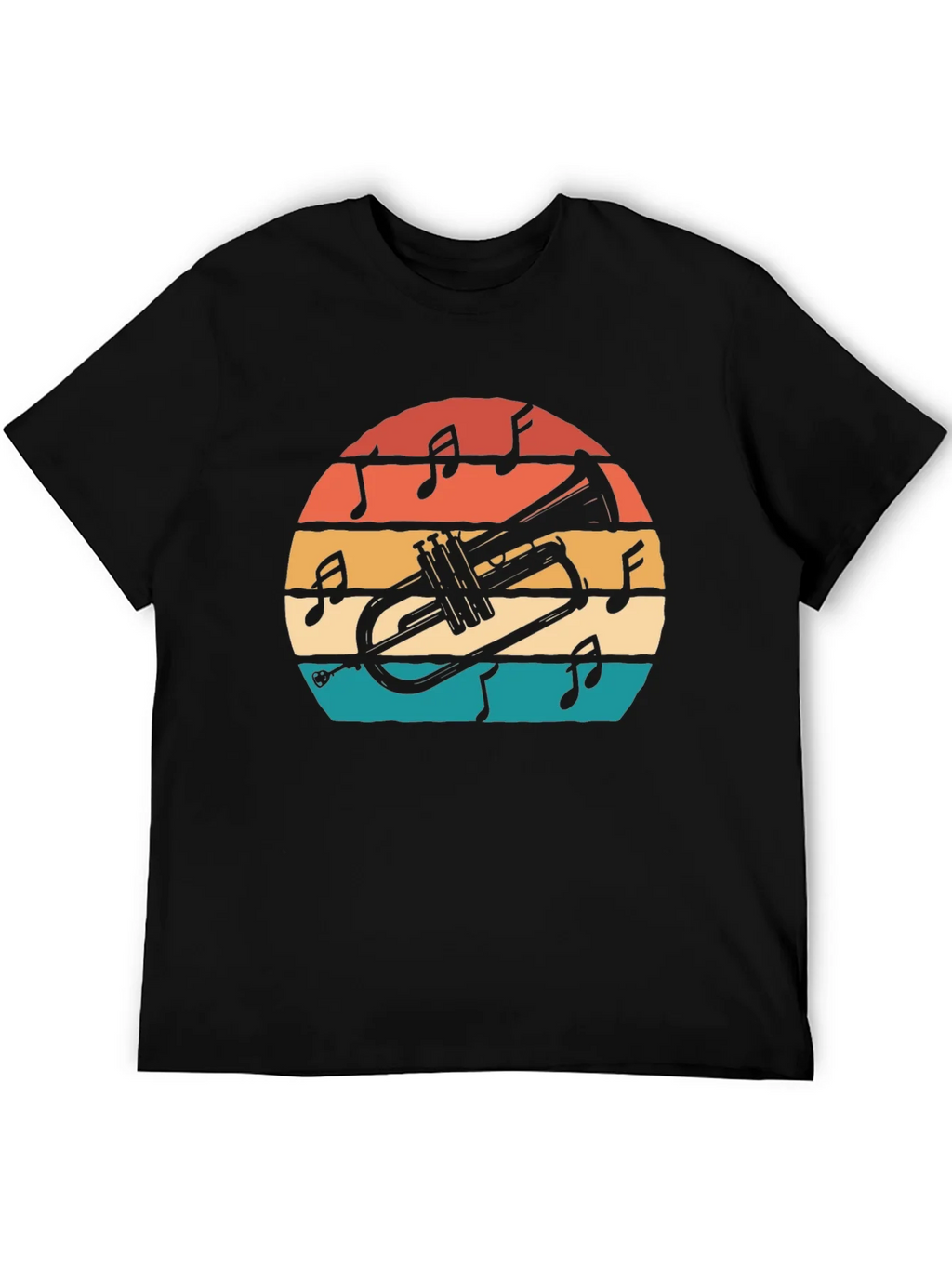 Retro Trumpet Sunset Graphic T-Shirt product image 5