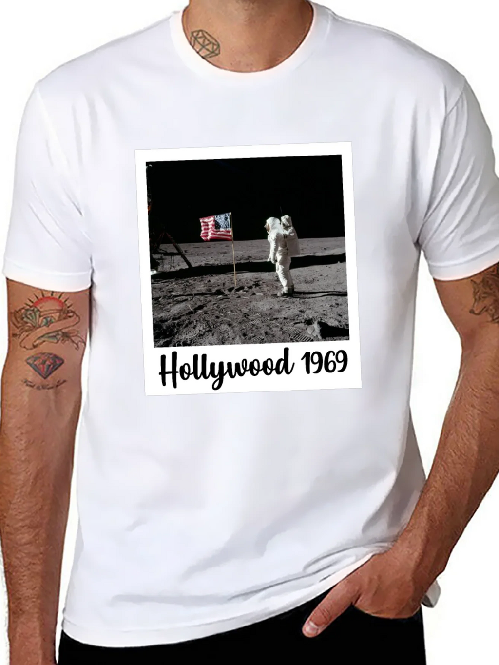 Hollywood 1969 Moon Landing Black T-Shirt product image 7