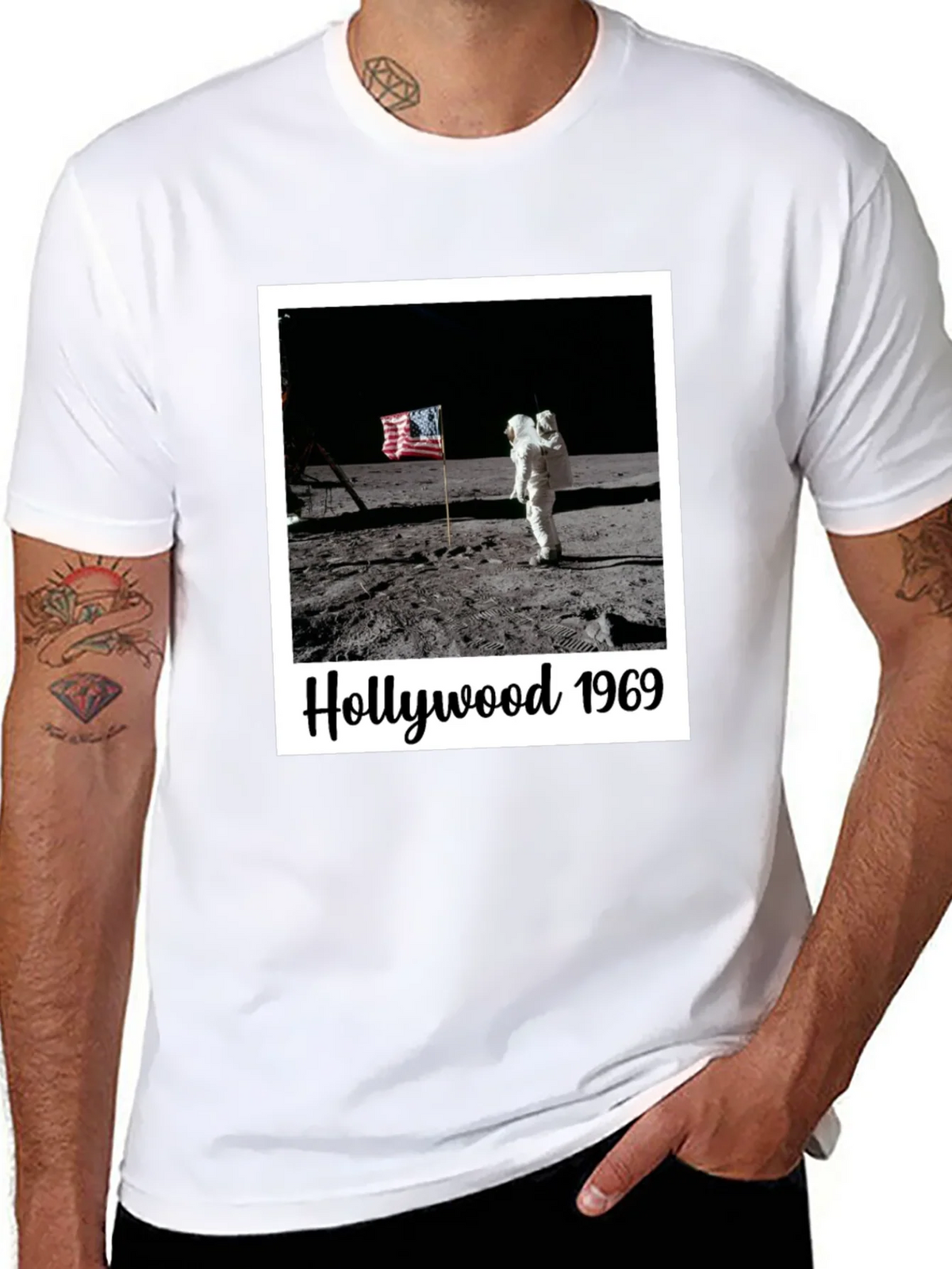 Hollywood 1969 Moon Landing Black T-Shirt product image 7