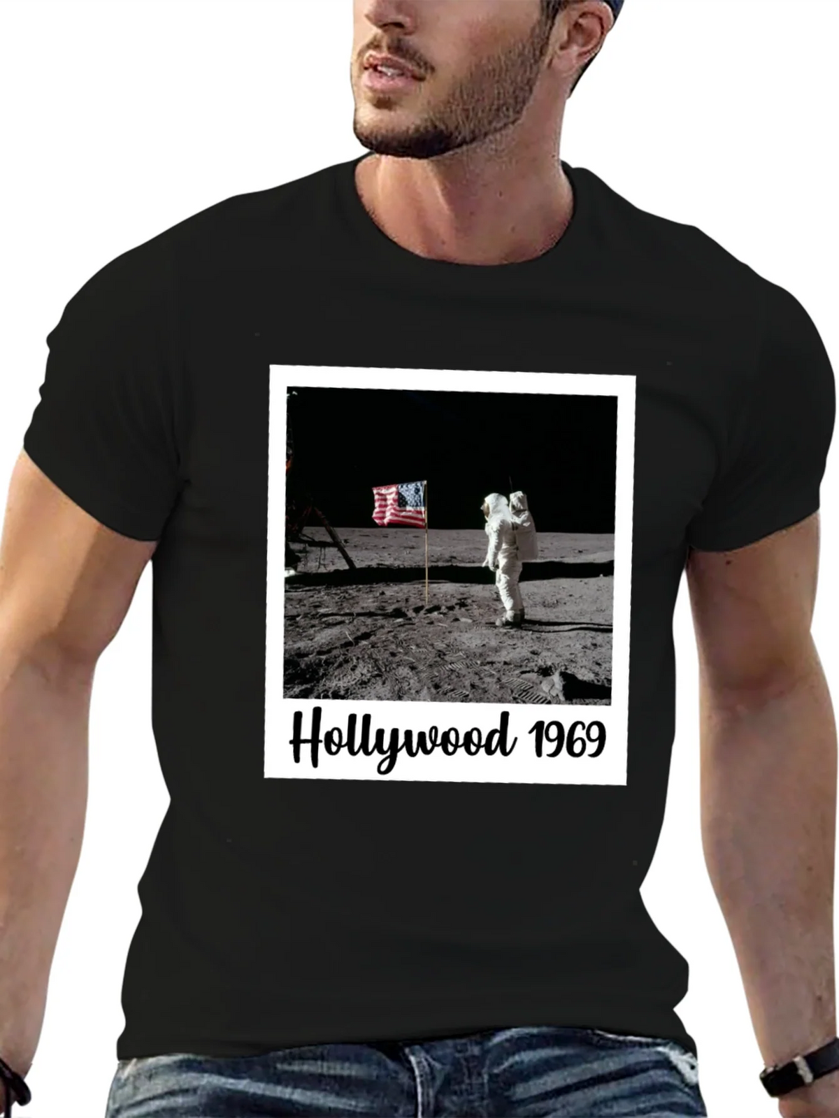 Hollywood 1969 Moon Landing Black T-Shirt product image 6