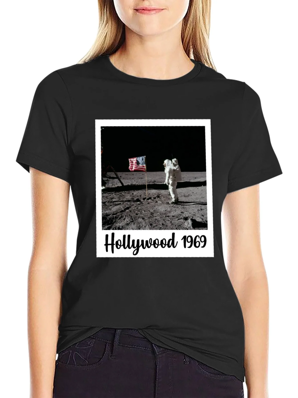 Hollywood 1969 Moon Landing Black T-Shirt product image 2