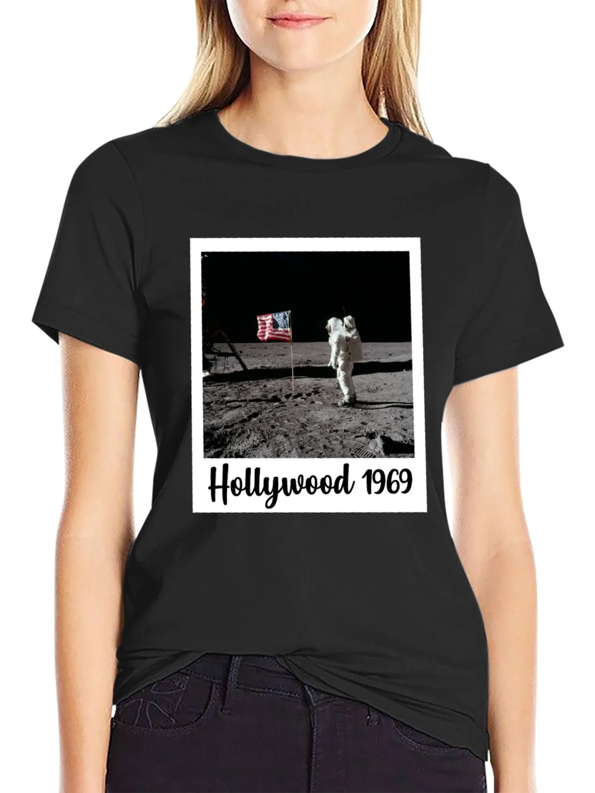Hollywood 1969 Moon Landing Black T-Shirt product image 2