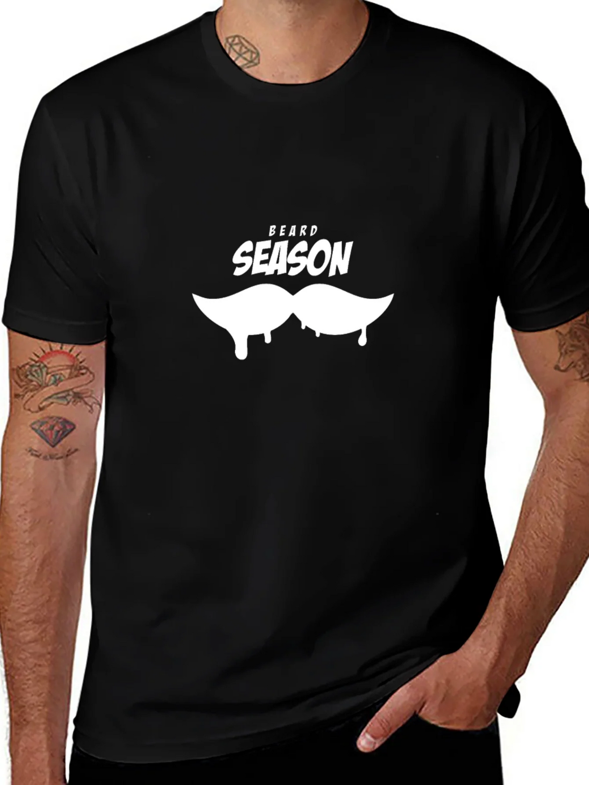 Beard Season Black T-Shirt - Mens Novelty Tee product image 1