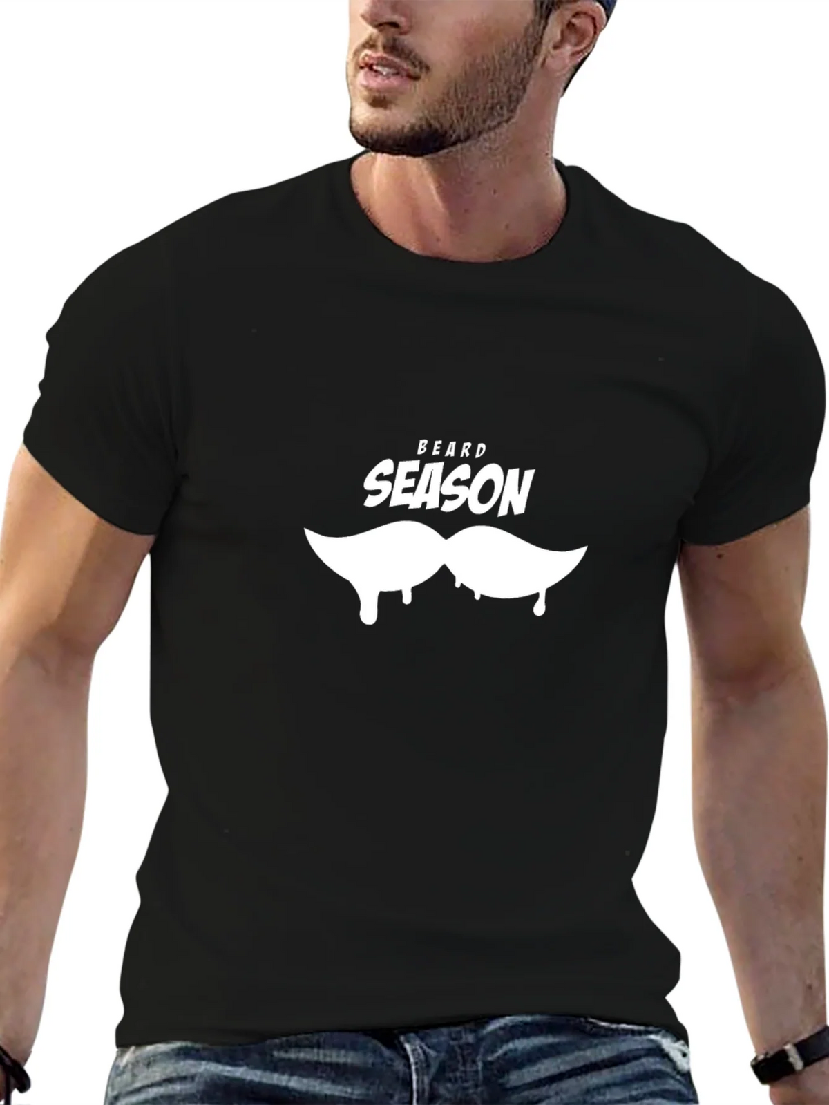Beard Season Black T-Shirt - Mens Novelty Tee product image 6