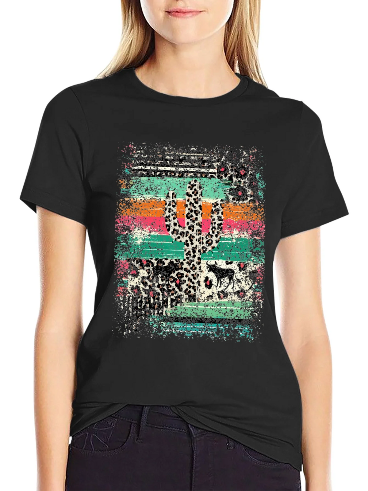 Desert Leopard Cactus Graphic Tee product image 2
