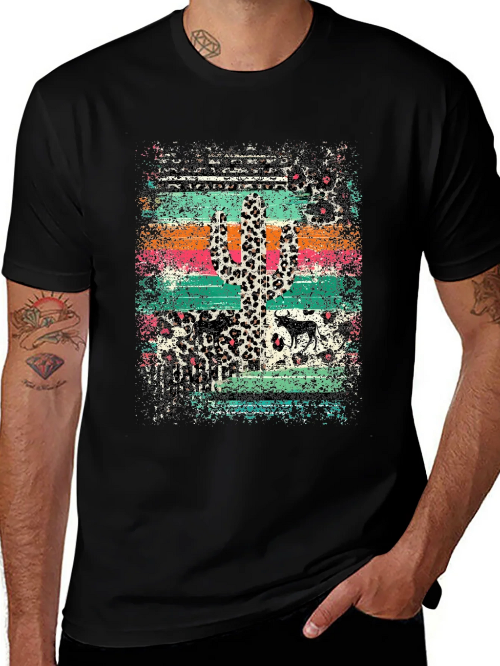 Desert Leopard Cactus Graphic Tee product image 1