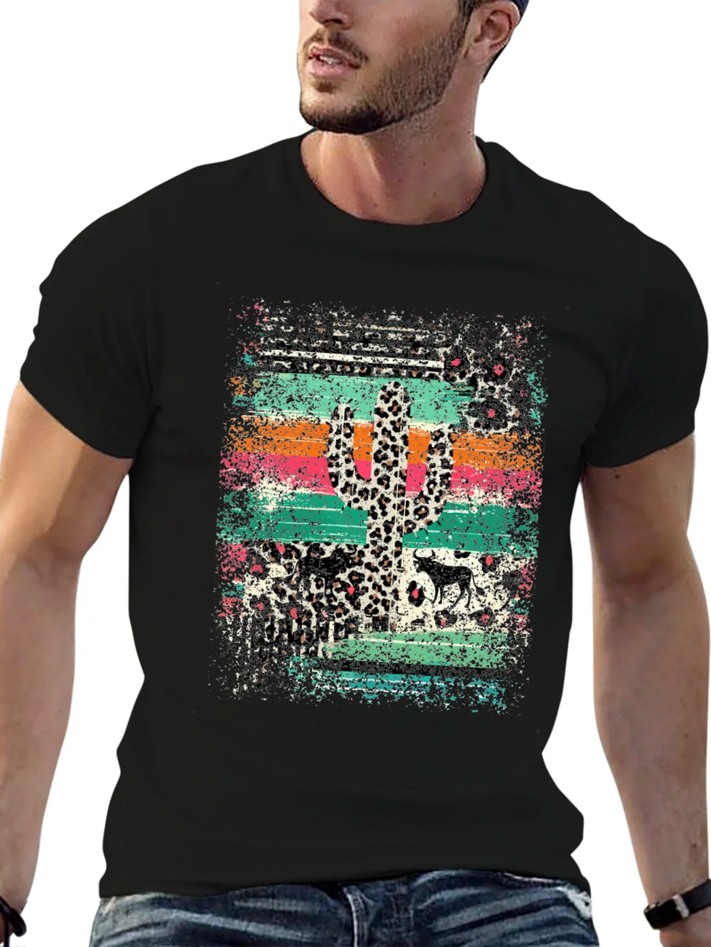 Desert Leopard Cactus Graphic Tee product image 6