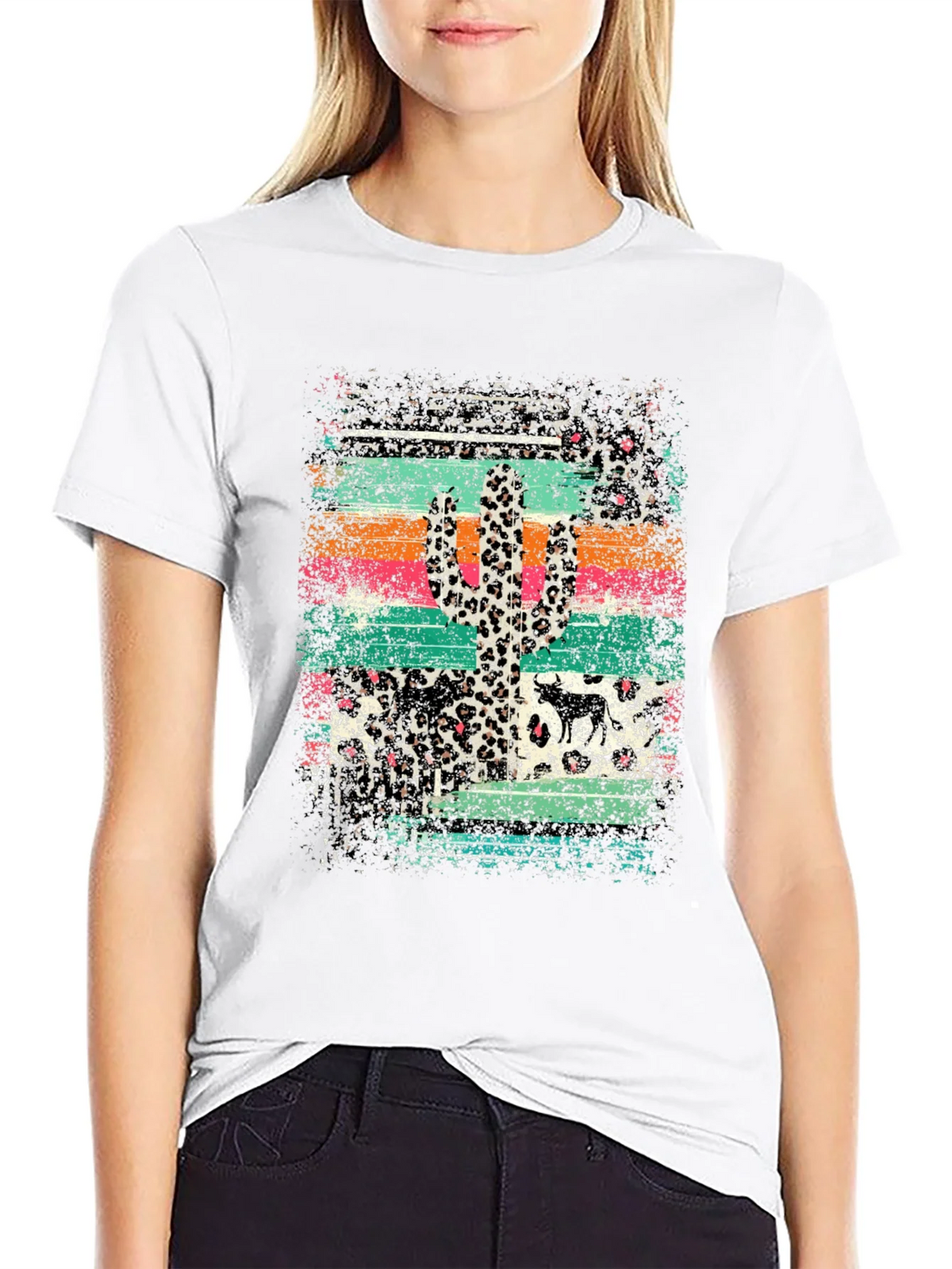 Desert Leopard Cactus Graphic Tee product image 8