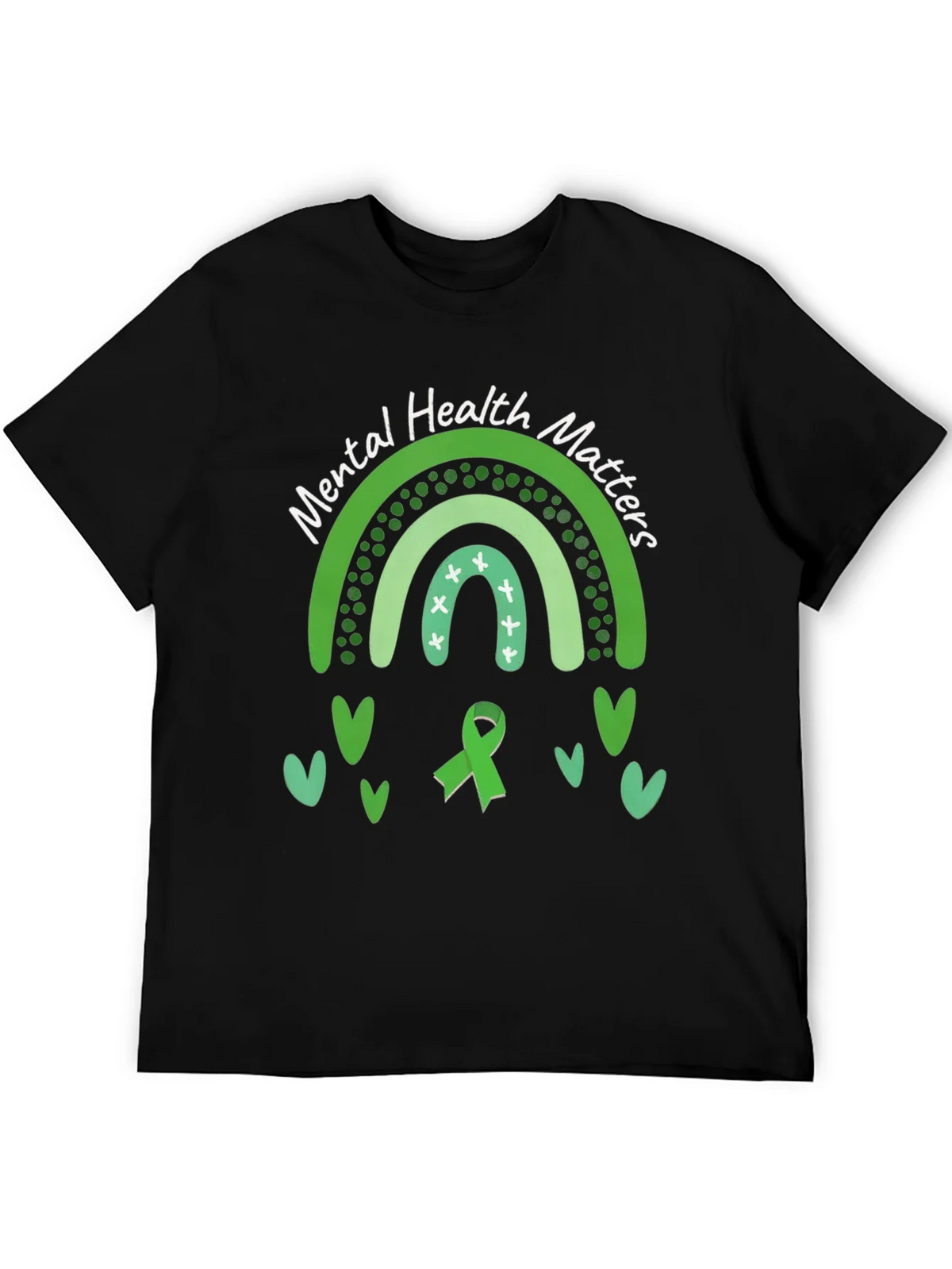 Mental Health Matters Green Rainbow T-Shirt product image 5