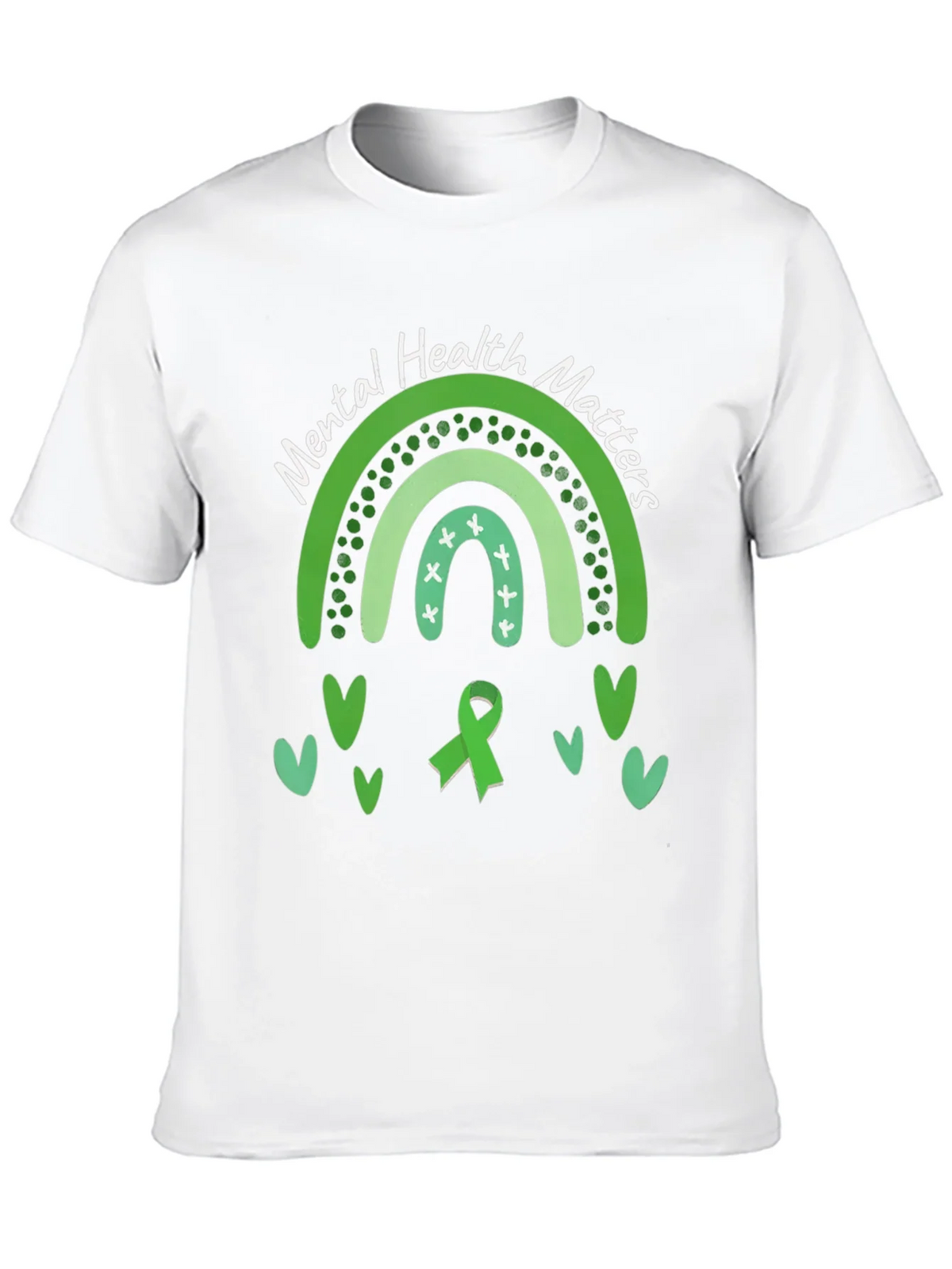 Mental Health Matters Green Rainbow T-Shirt product image 9