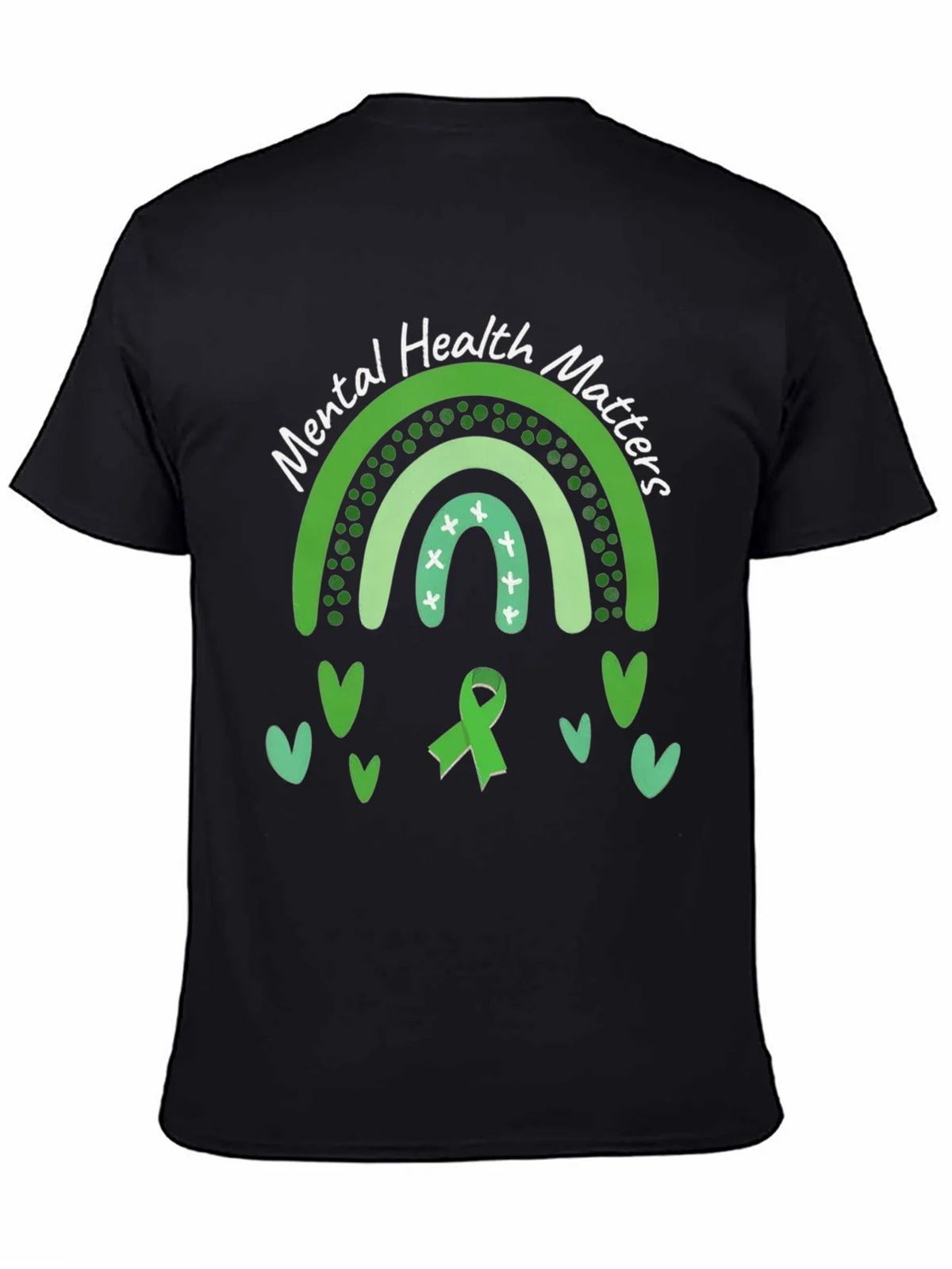 Mental Health Matters Green Rainbow T-Shirt product image 4