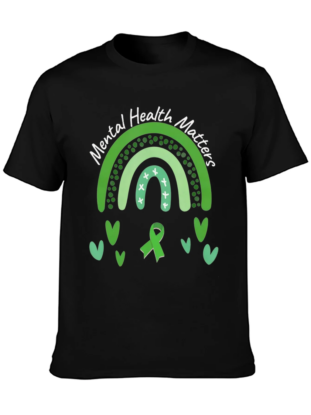 Mental Health Matters Green Rainbow T-Shirt product image 3