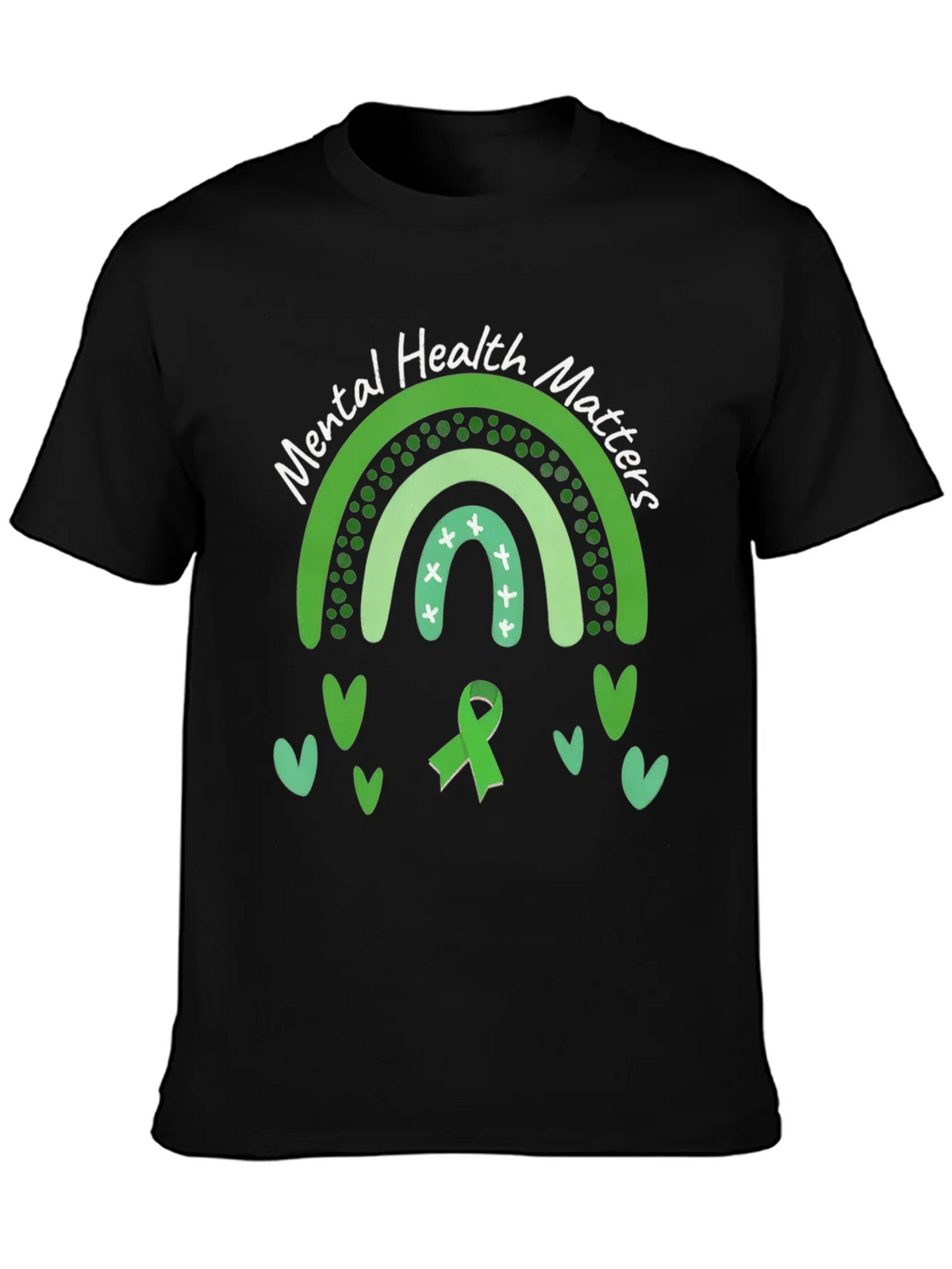 Mental Health Matters Green Rainbow T-Shirt product image 3