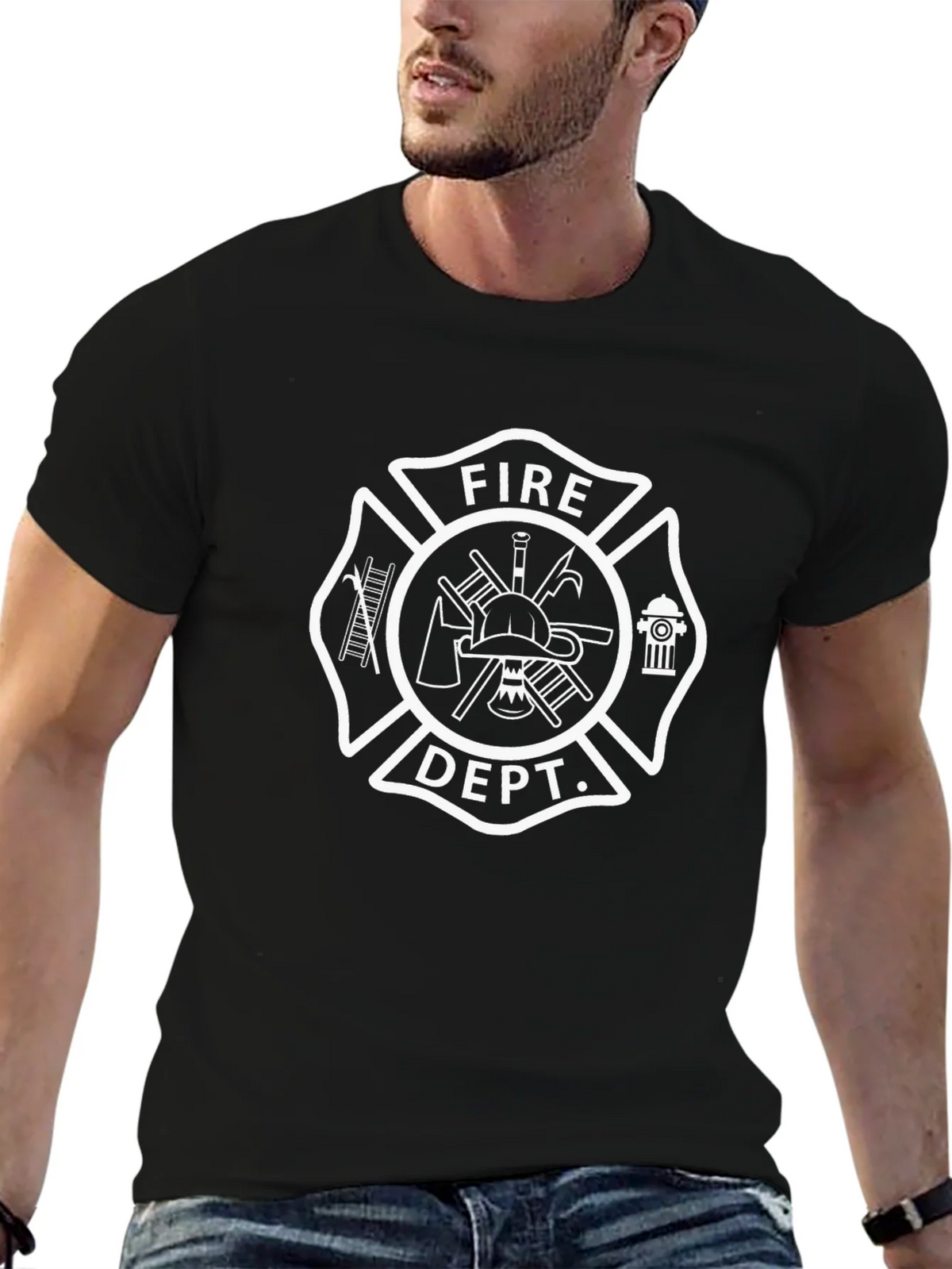 Fire Department Maltese Cross Graphic T-Shirt product image 6
