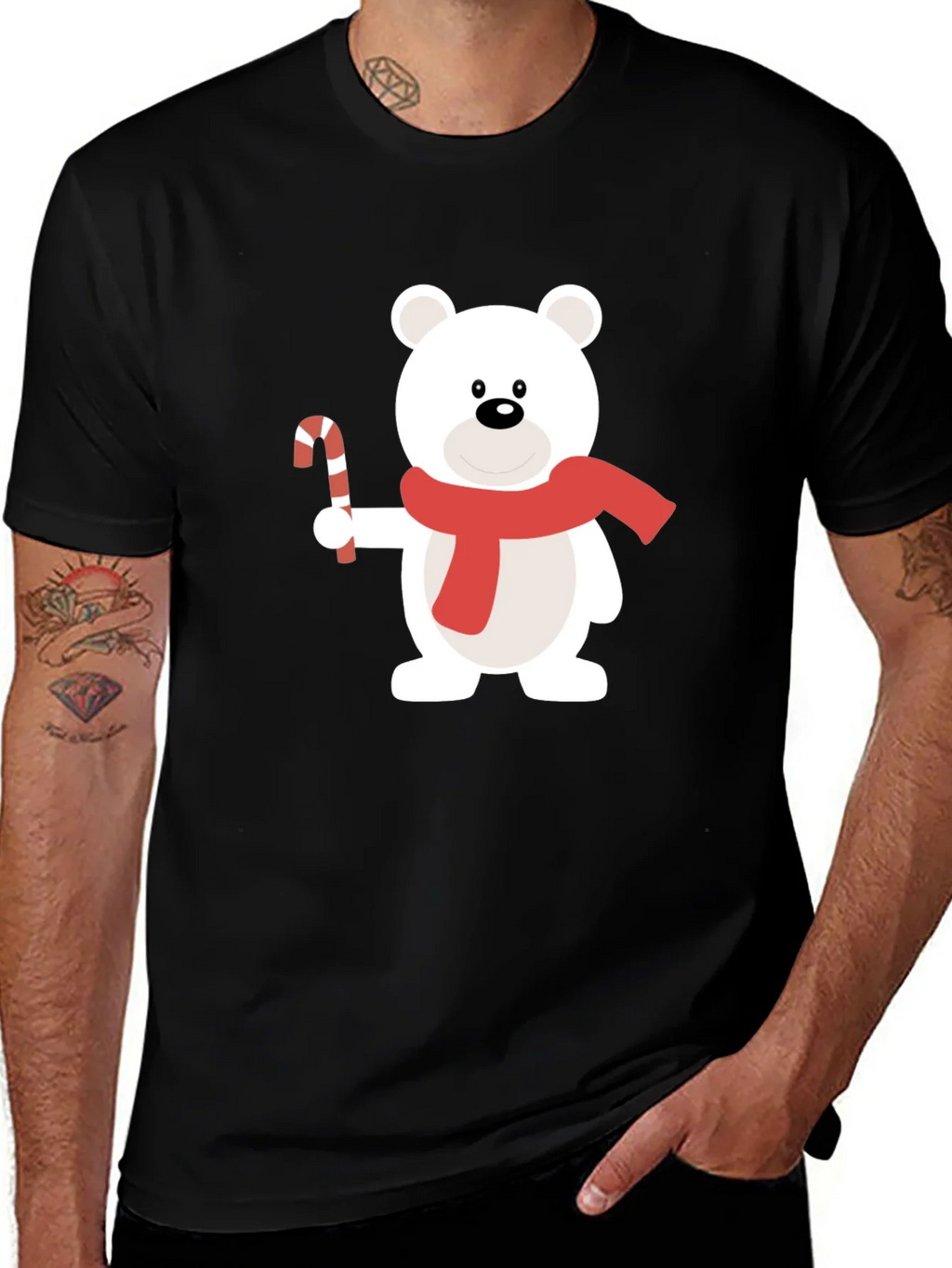 Festive Bear Graphic Tee - Holiday Style product image 1
