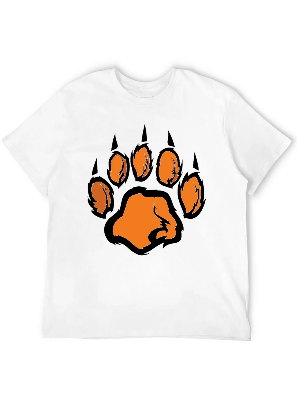 Mens Black T-Shirt with Orange Paw Print Graphic product image 11