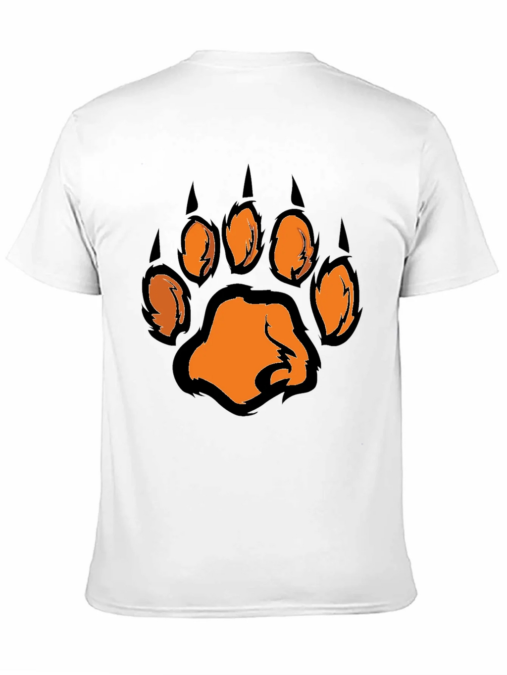 Mens Black T-Shirt with Orange Paw Print Graphic product image 10