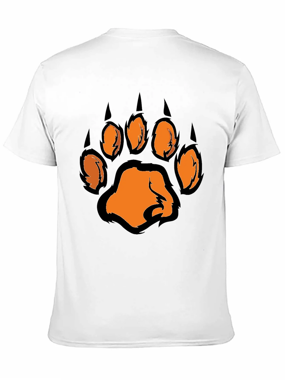 Mens Black T-Shirt with Orange Paw Print Graphic product image 10