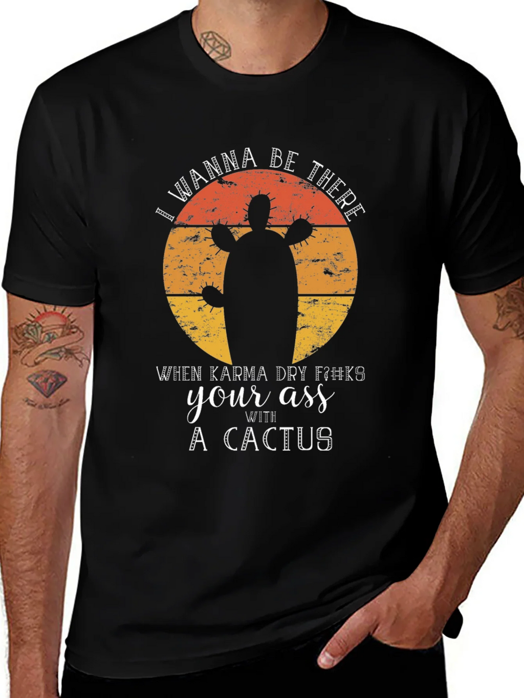 Karma Cactus Graphic Tee - Funny Sarcastic Novelty T-Shirt product image 1