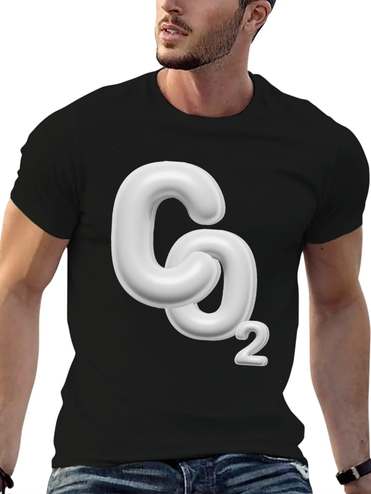 CO2 Molecule Graphic Black T-Shirt product image 6