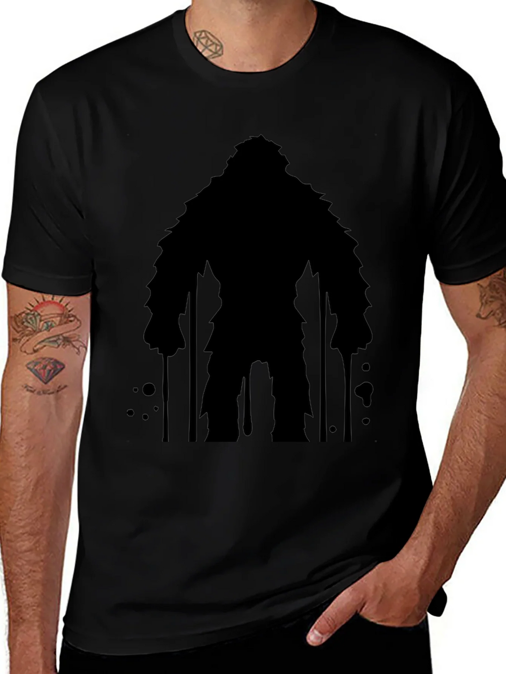 Bigfoot Silhouette Graphic Tee - Mens Black T-Shirt product image 1