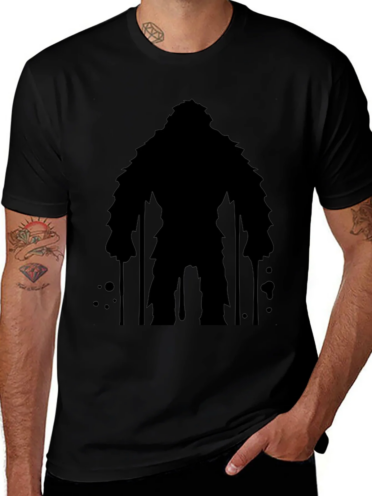 Bigfoot Silhouette Graphic Tee - Mens Black T-Shirt product image 1