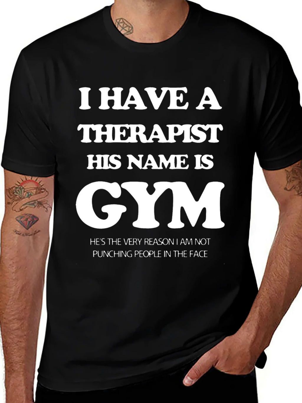 Gym is My Therapist Funny T-Shirt product image 1