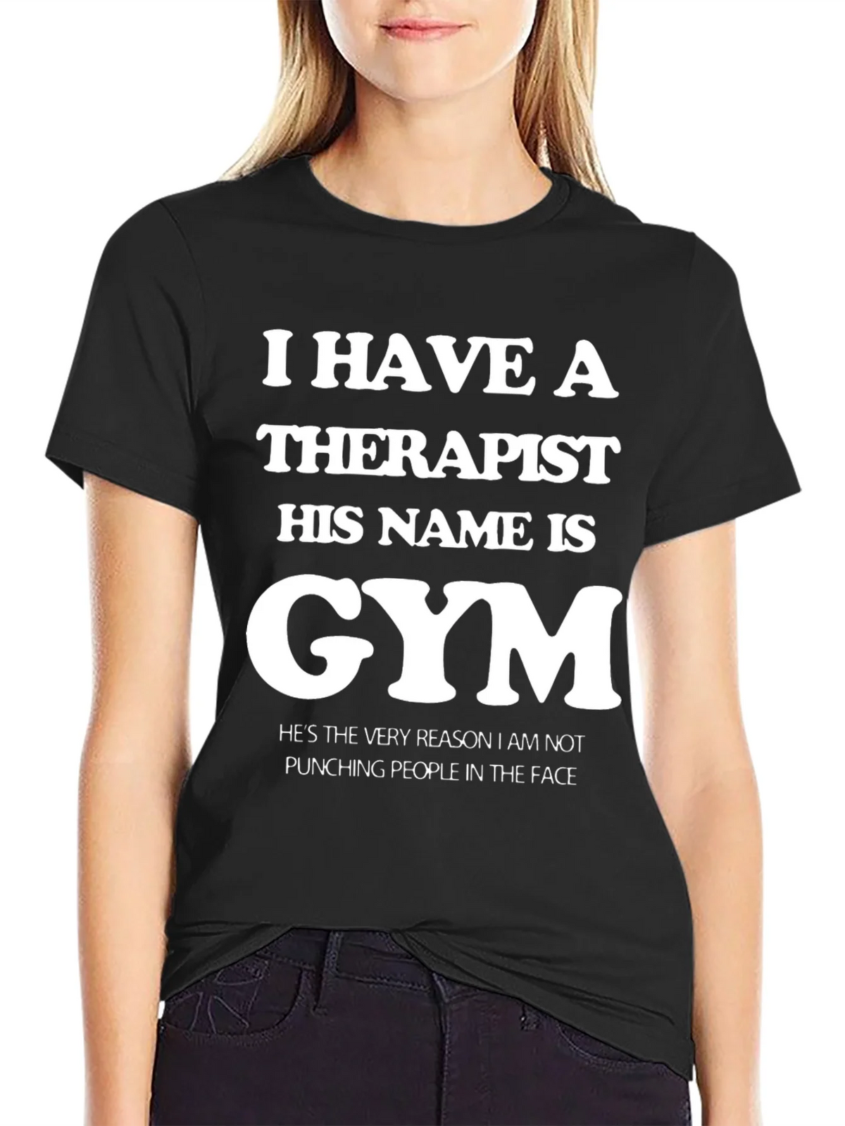 Gym is My Therapist Funny T-Shirt product image 2